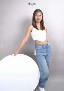 DISYAK - HighWaist Loose Jeans Boyfriend Standar Light Blue 101-201