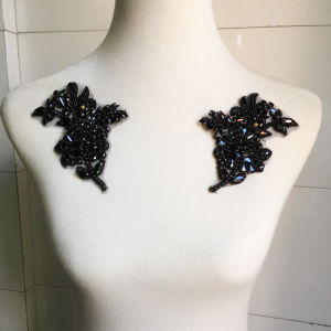 Vàng Đen Cườm Kim Cương Thủy Tinh Nặng Nề Đối Xứng DIY Vật Liệu Trang Trí Quần Áo Tay Vai Vai Trước Khâu Tay