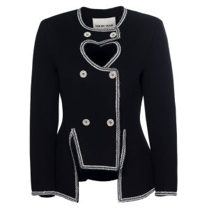 Original Design Autumn Winter Black Sweetheart Double Breasted Coat