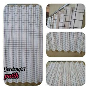 gorden/hordeng / Gorden pintu kamar / Gorden kotak kotak / gorden aesthetic / gorden lebar 1 meter / hardeng plisket / gorden pintu / gorden kotak kotak jendela kamar gorden kotak kotak 1 set / Hordeng kotak hitam / Gordeng ruang tamu bahan katun bisa