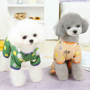 DY Loving New Pet Home Pajamas Dog Poodle Four-legged Jumpsuit Rocket Space Chow Chow Outfit