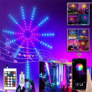 2025 LED Fireworks Light LED Garland RGB Neon String Light Bluetooth APP Control Music Sync Bedroom Wedding Decor Fairy Lights