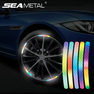 20/40 Pieces Car Rainbow Reflector Hub Stickers Flexibility Decor Warning Sticker