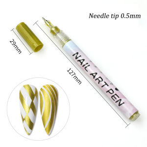 1/4pcs Graffiti Nail Pen 0.5mm Black White Gold Silver Marker Drawing Point Abstract Lines Fine Detail Pattern DIY Manicure Tool