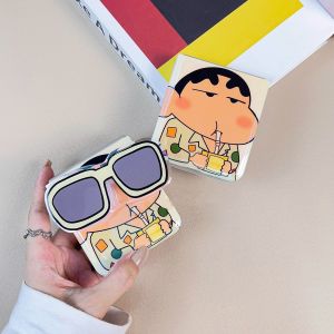 Korean Japanese Cartoon Sunglasses Design Phone Case for Oppo N2/N3 Flip Foldable Screen ZFlip5/3/4 Huawei P50 Pocket Light Gradient Protective Cover