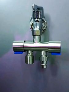 Kran Stainless Stop Kran Cabang Kanan Kiri Kran Shower Double