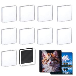 ชุดแม่เหล็กติดตู้เย็นอะคริลิค DIY สร้างสรรค์ สติ๊กเกอร์ตกแต่งสี่เหลี่ยมแบบมีกาวในตัว แม่เหล็กเปล่าสำหรับใช้ในสำนักงาน ของขวัญทำมือสำหรับเทศกาล