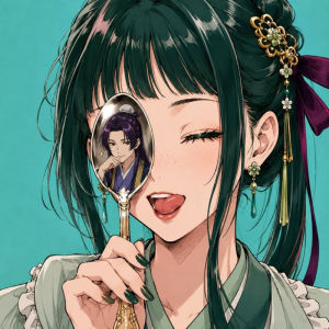 KAYOU | Oil Painting By Numbers Anime Character Spoon Reflection Portrait on Canvas Wall Decoration for Living Room Gift No Frame