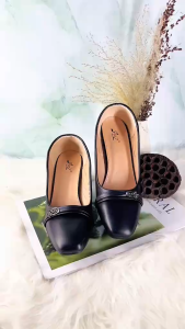 2inch Womens Slip on Block Leather Office/School Heels
