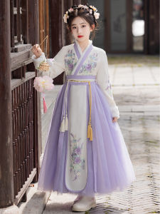 Autumn Winter Girls Traditional Chinese Costume Dress Little Girl Ancient Style Tang Suit Childrens Periodic Clothing Skirt