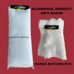 GLASSWOOL PUTIH SERABUT ANTI BAKAR DAN TAHAN PANAS // Glaswol Putih Tahan Bakar Gasbul Peredam suara Knalpot // GLASSWOOL KNALPOT MOTOR DAN MOBIL ( HARGA SATUAN )