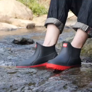 Bota For Men Rain Boots Non-slip Waterproof Fashion Rain Boots Kitchen Work Short Tube Water Shoes