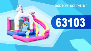 🔥READY STOCK🔥 Doctor Dolphin Childrens Inflatable Castle Jumping Bed Slide Kids Amusement Park Inflatable Water Slide