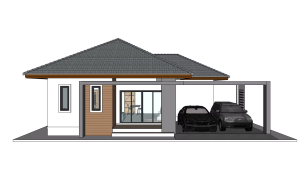 S-3657 แบบบ้านร่วมสมัย (Contemporary Style) พื้นที่ใช้สอย 122 ตารางเมตร 3 ห้องนอน 2 ห้องน้ำ