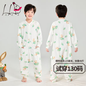Pure Cotton Onesie Pajamas for Boys Autumn Winter Home Clothes Childrens All-in-One Sleepwear Big Kids Romper Suit