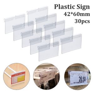 30PCS Retail Price Label Holder Clear Plastic Label Holder Merchandise Sign Display Holder