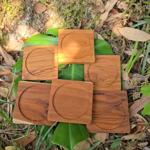 ที่รองแก้ว จานรองแก้ว ไม้สักแท้ แบบเหลี่ยม แบบเปล่า แผ่นรองแก้ว ที่วางแก้ว จานวางแก้ว เคลือบน้ำมันเกรดอาหาร อย่างดี พร้อมใช้งาน งานดี