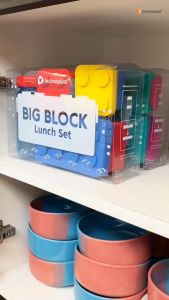 TECHNOPLAST Big Block Lunch Box Set / Tempat Makan Block Set Botol 400ml Botol Minum 400Ml Leak Proof Tempat Makan Plastik Food Grade Set Lunch Box Hijau Kuning Merah Biru - Lazada