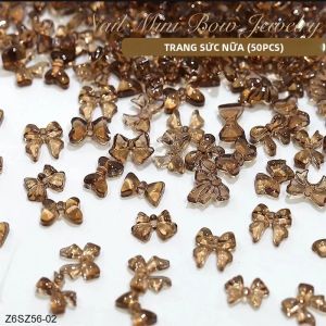 Phụ Kiện Trang Trí Móng Tay Hình Nơ Thạch 3D 50/100 Chiếc Phong Cách Tiên Nữ Tự Làm Chất Liệu Nhựa Trong Suốt Trang Trí Móng Nghệ Thuật Mùa Hè