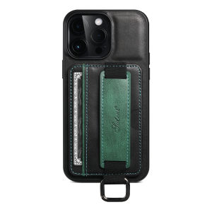 SUTENI Wrist Strap Leather Wallet Phone Case For iPhone 16 Pro Max 15 Plus 14 13 Mini 12 Pro 11 X XS XR Card Slot Holder Cover