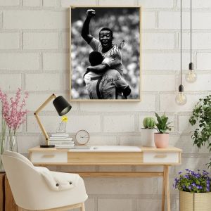 Brazil Pele Poster Football King Canvas Painting Art Decoration Painting Sports Home Decoration Football Legend Mural