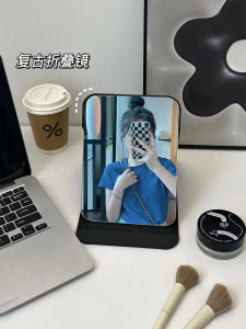 Foldable Mirror Makeup Mirror Student Dormitory Desktop Can Stand Dressing Mirror Carry-on Dedicated Small Mirror