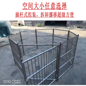 Movable Stainless Steel Pet Inclosure Fence Rabbit Dog Crate Fence Medium to Large Dogs Indoor and Outdoor Neutral Isolation Door