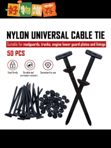 (Local Stock) 50Pcs Nylon Universal Cable Tie Buckle Heavy Duty Self-Locking Nylon Zip Ties Holder Multipurpose Plastic Cable Ties Tool Car Daily Repair Home