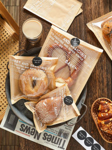 Bakery Self-Sealing Packaging Bag Toast Slice Small Adhesive Bag Cake Sandwich Paper Packing Bag Baking Kitchen Supplies