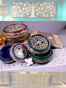 กล่องเครื่องประดับของขวัญแต่งงานไม้เนื้อแข็ง ตลับกลมมีฝากปิด กล่องไม้สินสอดทองหมั้น ต่างหูเครื่องประดับผม กำไลข้อมือ ขนมขบเคี้ยว กล่องเก็บชา มีฝาปิด