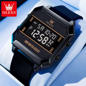 OLEVS Watch For Mens Original Waterproof Fashion Casual Mens Sports Watch Luminous Calendar Multifunctional Relo Silicone Strap With Box