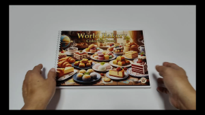 สมุดระบายสี เกรดพรีเมี่ยม ธีม " World Bakery " โลกของเบเกอรี่ กระดาษอาร์ตอย่างหนา เล่มใหญ่ (แถมฟรี สีไม้1กล่อง)