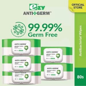EzyWipes ANTIGERM Antibacterial Wipes(80s*1 Pack)正版EzyWipes ANTIGERM无酒精杀菌湿纸巾