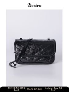 Bolaina | Leather Quilted Flap Chain Crossbody Bag for Women