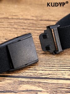 Elastic Canvas Belt with Automatic Buckle for Men Women Kids 2.5cm Wide Plastic Buckle Strap for Jeans and Casual Wear