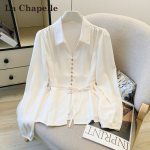 La Chapelle | Satin Long Sleeve Shirt Elegant Design with Sash