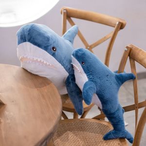 30-100cm Cute Shark Figure Bedroom Decoration Shark Sleeping Pillow Stuffed Toy iKEA Same Shark Doll Cartoon Shark Birthday Gift For Kids