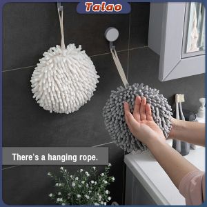 Talao Hanging Hand Towel Chenille Wipe Hands Towels Ball Quick Drying Absorbent Towel Kitchen Towels
