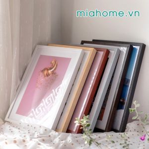 [HÀNG CAO CẤP] Khung Tranh A4 Treo Tường Gỗ Sồi 21x30 cm Khung ảnh màu Đen Nâu Gỗ Tự Nhiên Xám Đỏ Trắng