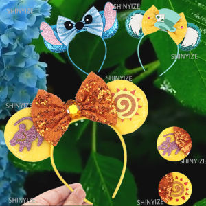 Disney | Cute Cartoon Mouse Ears Headband Girls Sequins Disney Bow Hairband Festival Party Cosplay Women DIY Hair Accessories Mujer Gift