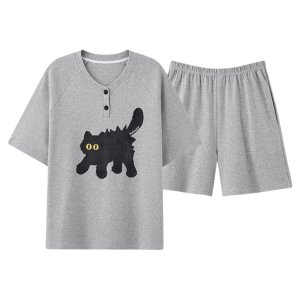 Áo ngủ MiiOW cho nữ làm bằng cotton nguyên chất có đệm ngực họa tiết hoạt hình