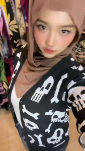 BoneChic Graveyard Vibes Knitwear Skull kardigan rajut terbaru dengan motif tengkorak