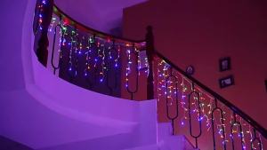 LED Solar Ice Bar String Lights Outdoor Curtain Fairy Lights 8 Modes Christmas Landscape Lights Party Garden Decoration Light
