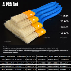 Multi Purpose Nylon Paint Brush PP Plastic Handle 1-4 Inch for Painting Glue Cleaning BBQ Oil Brushing Multifunctional Hand Tool