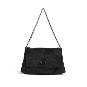 JACD Black Underarm Tote Bag Large Capacity Commuter Bag for Women Autumn Winter Crossbody Bag Casual British Style Soft Polyester Lining