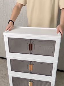 L38.5-65cm (3-6 Layers) Double Doors Storage Box Stackable Foldable Multipurpose Storage Cabinet Almari Dapur 收納盒/收納櫃