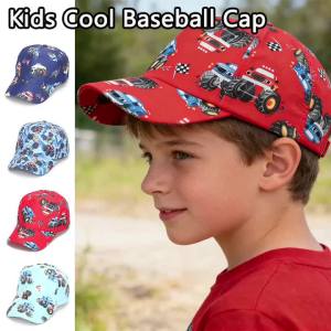 WRELS | Kids Baseball Caps Cartoon Car Breathable Outdoor Sports 2-6 Years Boys Girls Snapback Hat Toddler Summer Travel Sunshade Visor