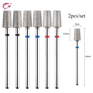TP 2pcs Diamond Nail Drill Bit Rotary Burr Cuticle Clean Manicure Cutters Drill Accessories Nail Beauty Tool Mills
