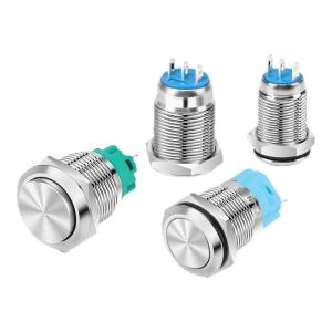 kuicc | Waterproof Multifunction NC NO Self-locking Reset Metal Push-button Switch