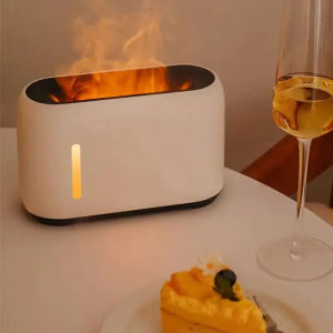 H2 240ML Ultrasonic Fire Flame Aroma Diffuser Air Humidifier Fragrance Perfume Cool Mist Essential Oil Led Light Difusor Remote Control